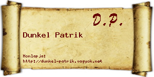 Dunkel Patrik névjegykártya